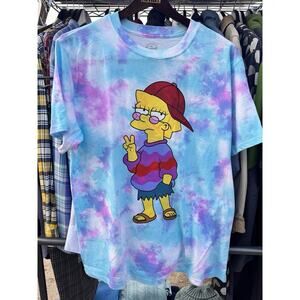 The Simpsons T-Shirt XL Men's Tie Dye MAGGIE Cool Peace Sign Hipster Hippie